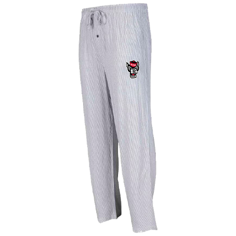 NC State Wolfpack Men's Grey and White Melody Woven Pants
