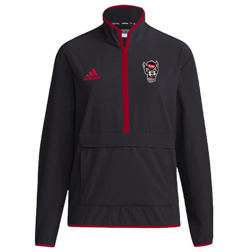 NC State Wolfpack Adidas 1 4 Zip Black Woven Jacket Red and White Shop