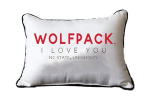 NC State Wolfpack I Love You Throw Pillow