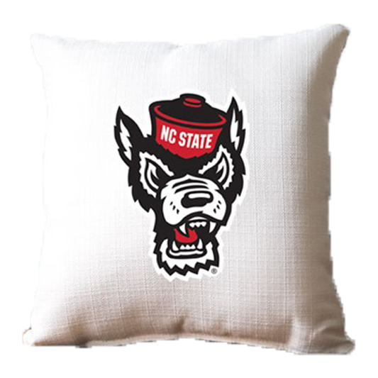 NC State Wolfpack Wolfhead Primary Pillow