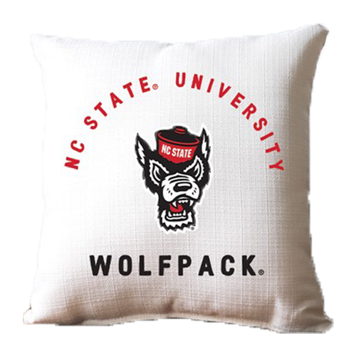 NC State Wolfpack Arch Wolfhead Pillow