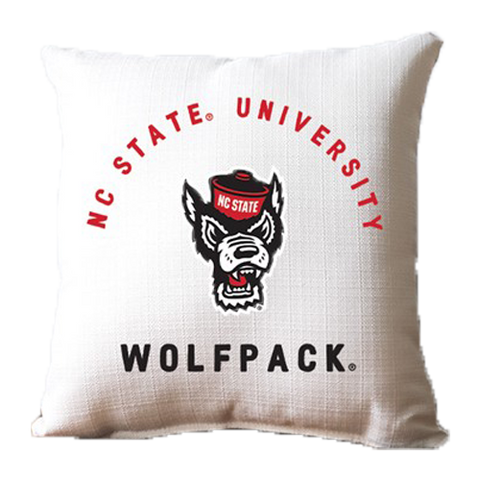 NC State Wolfpack Arch Wolfhead Pillow