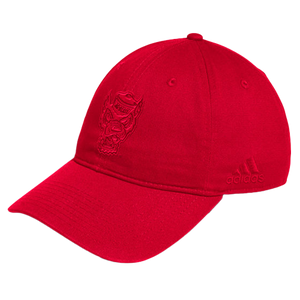 NC State Wolfpack Adidas Red Monochrome Wolfhead Adjustable Slouch Hat