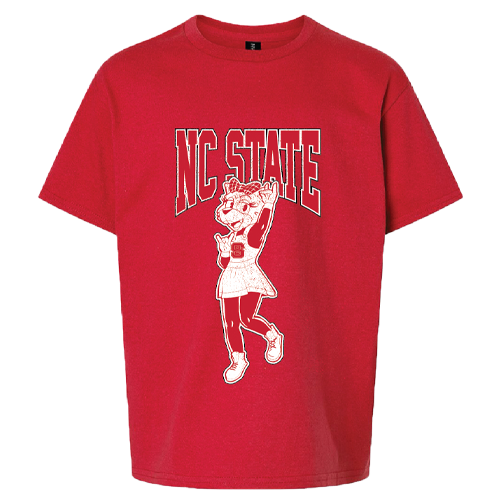 NC State Wolfpack Youth Red Ms. Wuf T-Shirt