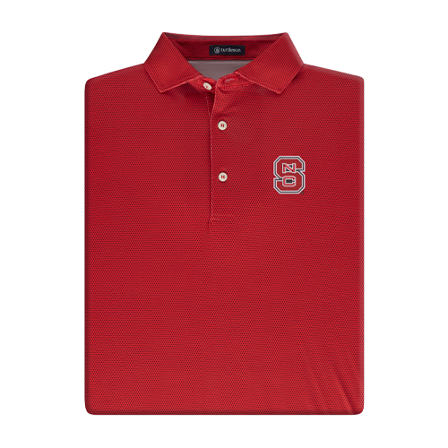 NC State Wolfpack Turtleson Red and Black Dot Block S Performance Polo