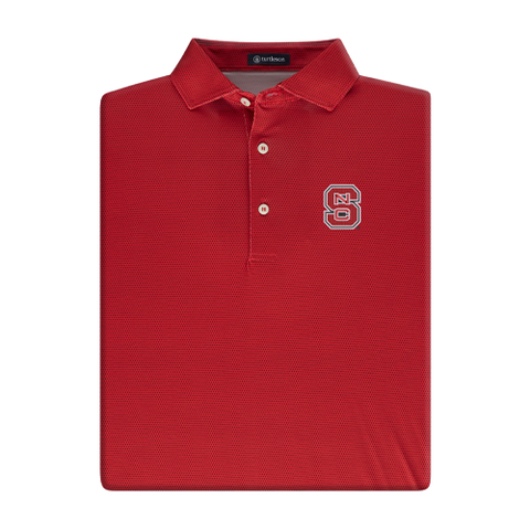 NC State Wolfpack Turtleson Red and Black Dot Block S Performance Polo