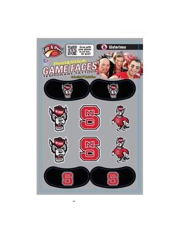 NC State Wolfpack Combo Pack Face Tattoos