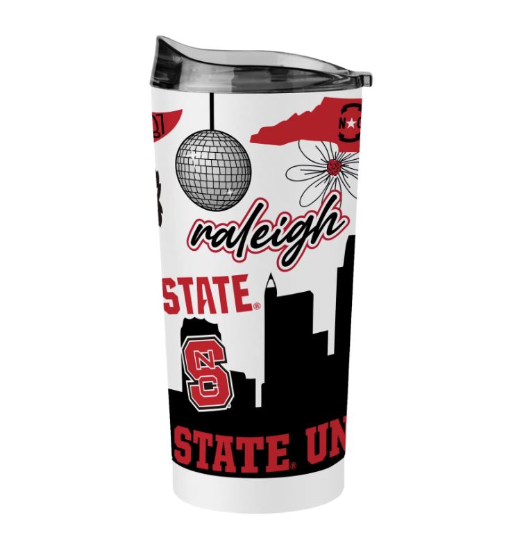 NC State Wolfpack 20 oz White Native Powder Coated Tumbler