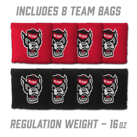 NC State Wolfpack Wolfhead Cornhole Bags Set of 8