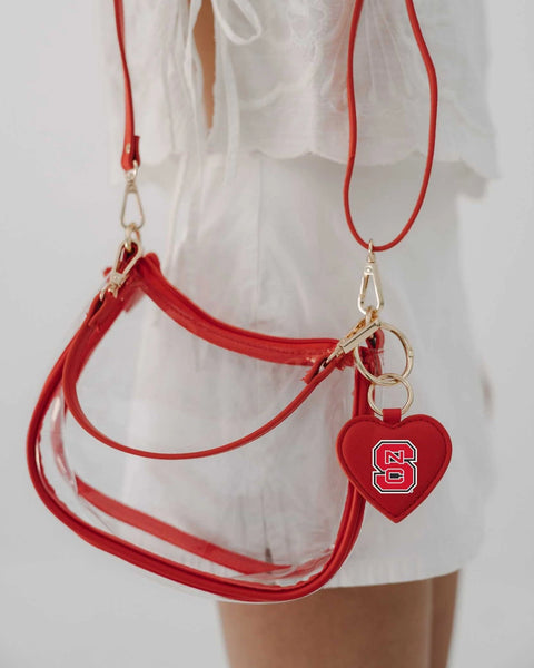 NC State Wolfpack Clear Bag w/ Block S Heart Charm