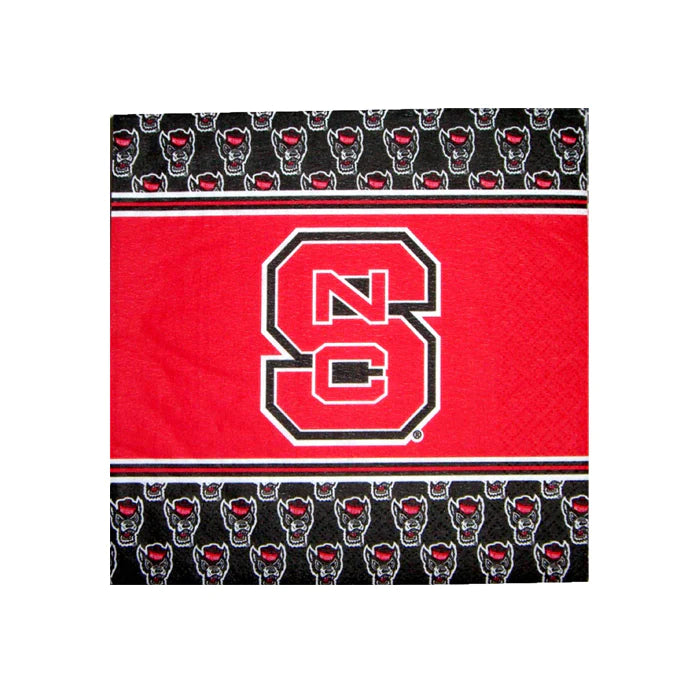 NC State Wolfpack Block S and All Over Wolfhead Luncheon Napkins