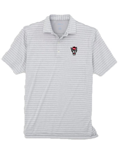 NC State Wolfpack Johnnie O Grey Newton Wolfhead Golf Shirt