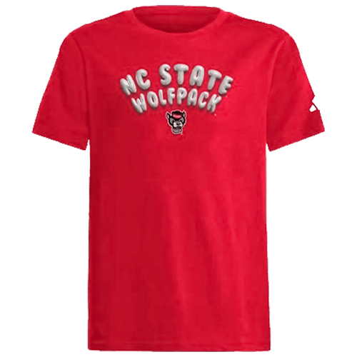 NC State Wolfpack Youth Red Fresh Bubble Letter T-Shirt