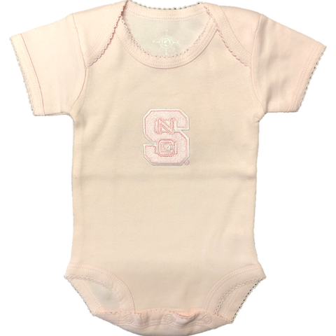 NC State Wolfpack Infant Pink Picot Onesie