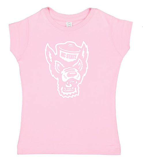 NC State Wolfpack Youth Pink Wolfhead T-Shirt