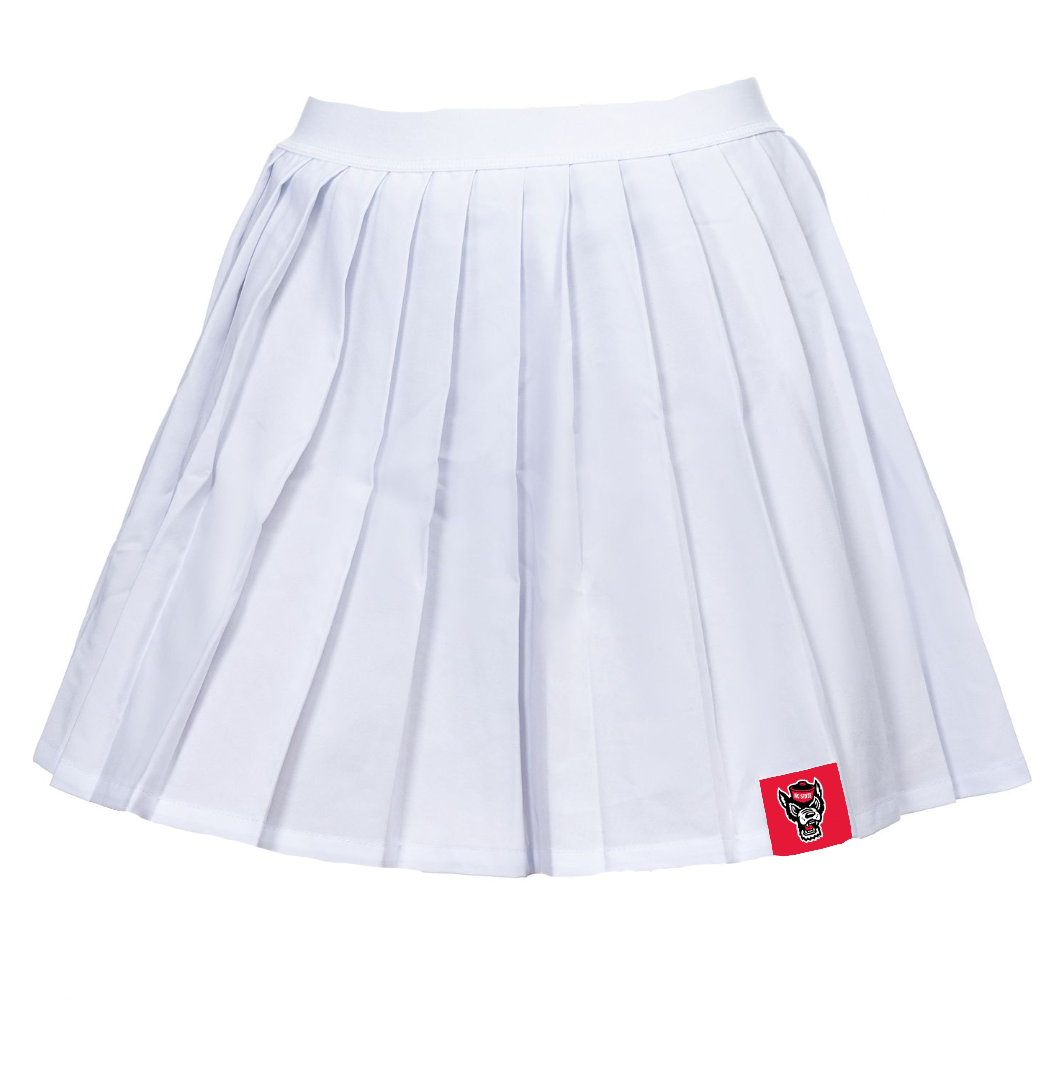 NC State Wolfpack Women's White Pleated Skort