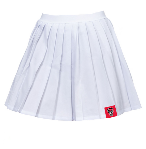 NC State Wolfpack Women's White Pleated Skort