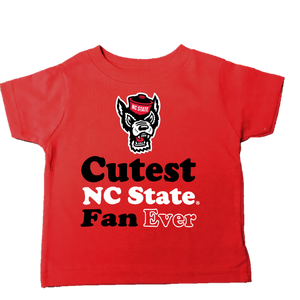 NC State Wolfpack Infant and Toddler Red "Cutest NC State Fan Ever" T-Shirt