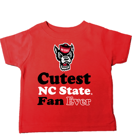 NC State Wolfpack Infant and Toddler Red "Cutest NC State Fan Ever" T-Shirt