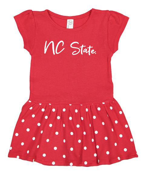 NC State Wolfpack Toddler Red Polka Dot Dress