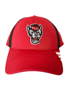 NC State Wolfpack adidas Red and Black Wolfhead Coaches Pack Adjustable Hat