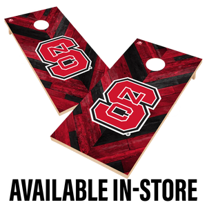 NC State Wolfpack 2'x4' Block S Herringbone Design Cornhole Boards