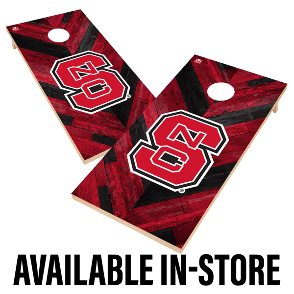 NC State Wolfpack 2'x4' Block S Herringbone Design Cornhole Boards