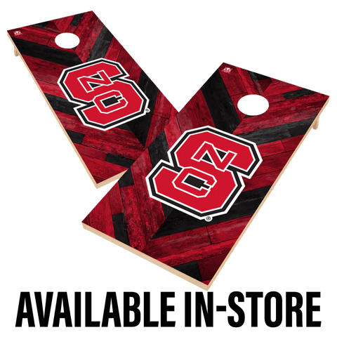 NC State Wolfpack 2'x4' Block S Herringbone Design Cornhole Boards