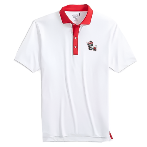 NC State Wolfpack Johnnie-O Red Collar Ramos Slobbering Wolf Golf Shirt
