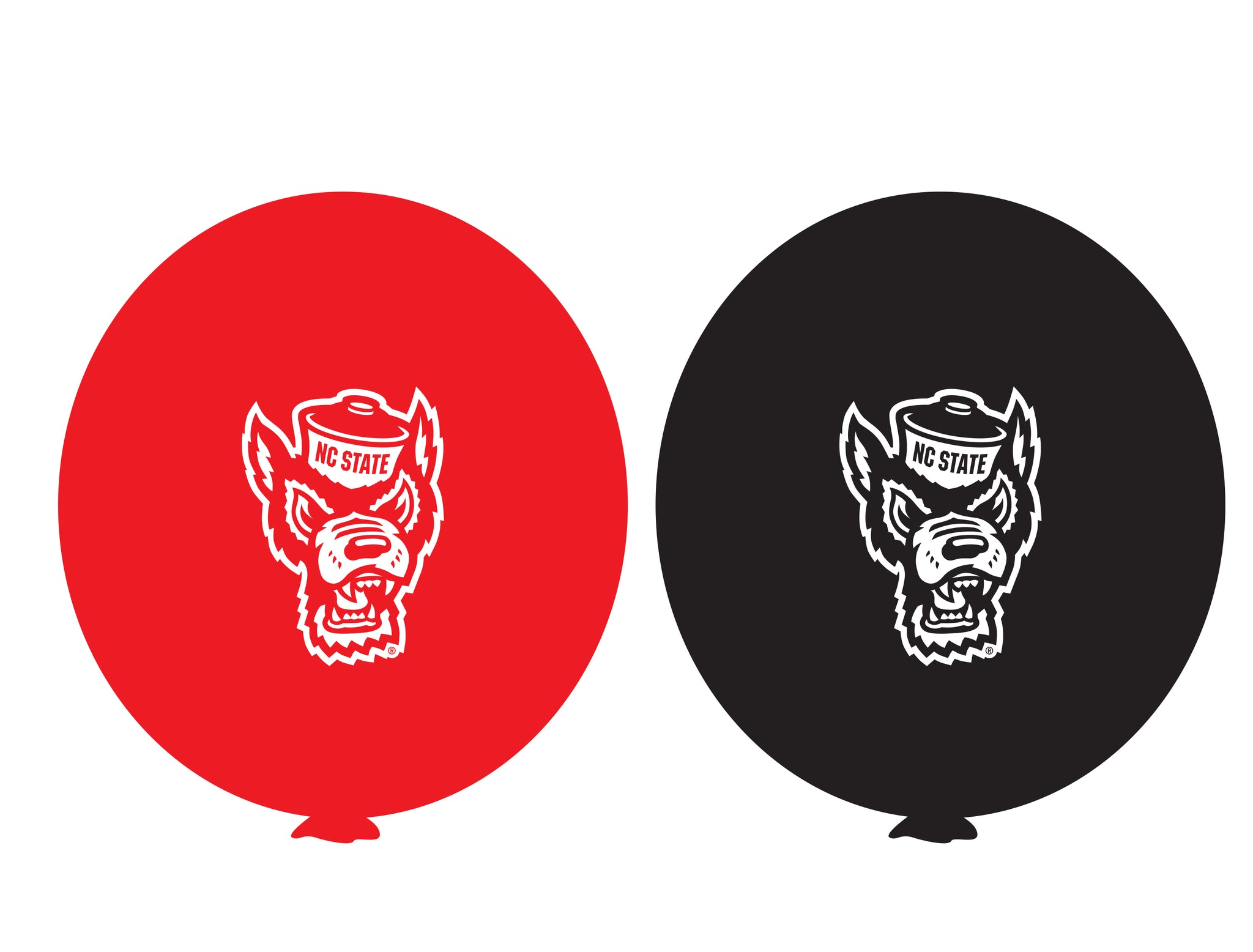 NC State Wolfpack 9" Red and Black Wolfhead 10 Pack Balloons