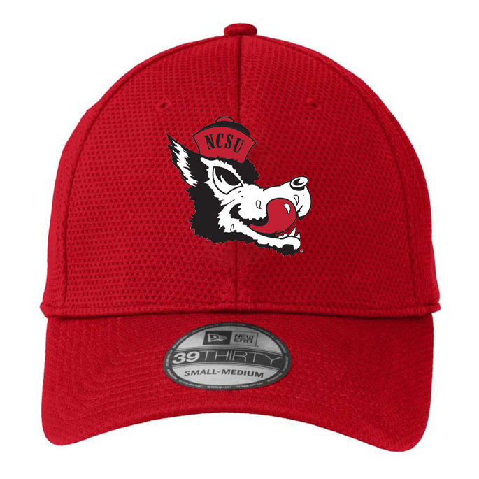 NC State Wolfpack New Era 39Thirty Red Slobbering Wolf Mesh Fitted Hat