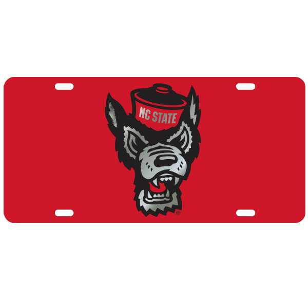 NC State Wolfpack Red Wolfhead License Plate