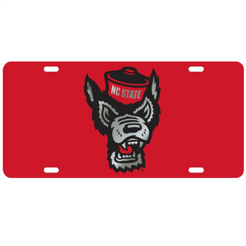 NC State Wolfpack Red Wolfhead License Plate