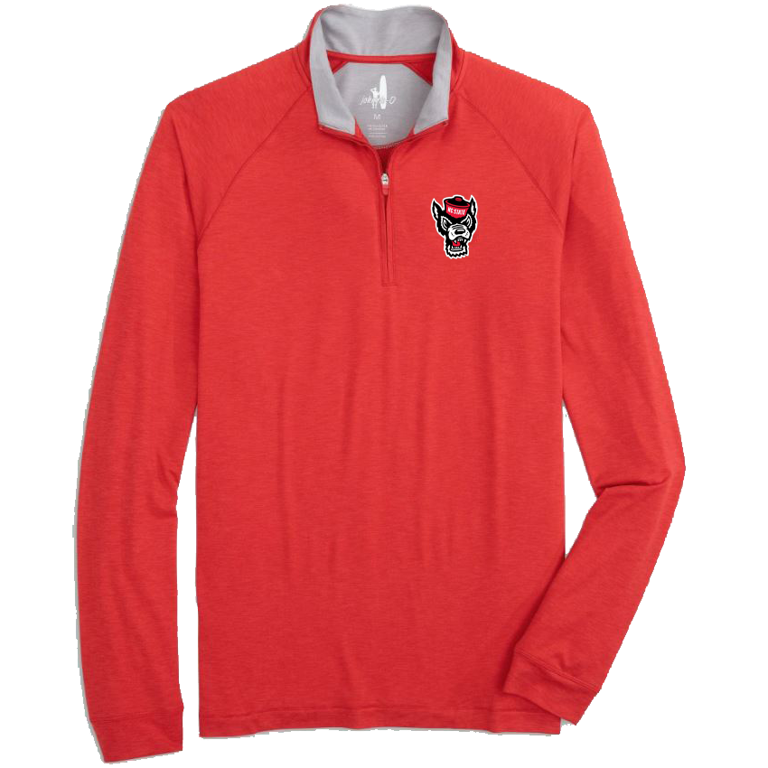 NC State Wolfpack Johnnie-O Red Freeborne Wolfhead 1/4 Zip Pullover