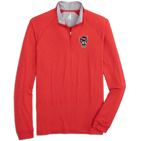 NC State Wolfpack Johnnie-O Red Freeborne Wolfhead 1/4 Zip Pullover