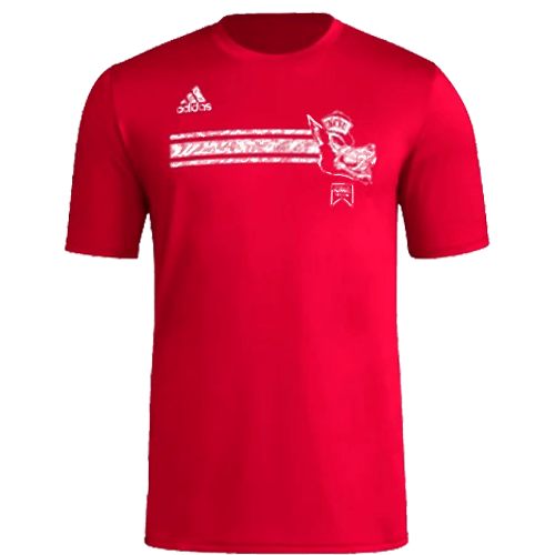 NC State Wolfpack Adidas Red Pregame Slobbering Wolf T-Shirt
