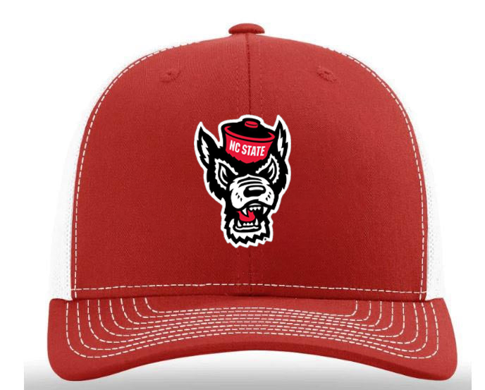 NC State Wolfpack Richardson R112 Red/White Wolfhead Mesh Adjustable Hat