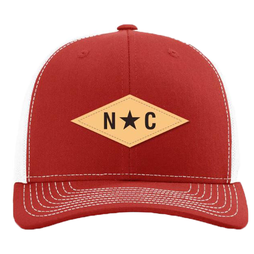 Red and White Diamond North Carolina Adjustable Mesh Hat