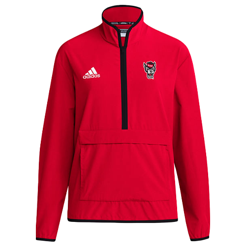 NC State Wolfpack Adidas 1/4 Zip Red Woven Jacket