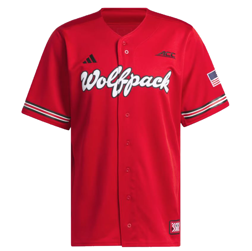 NC State Wolfpack adidas 2024 Red Reverse Retro Script Baseball Jersey