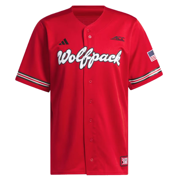 NC State Wolfpack adidas 2024 Red Reverse Retro Script Baseball Jersey
