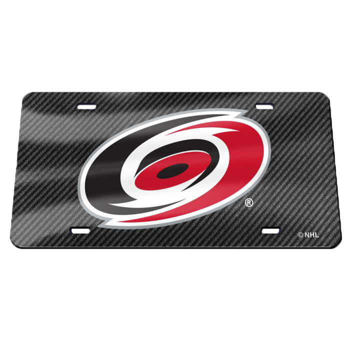 Carolina Hurricanes Carbon Fiber Laser Cut License Plate