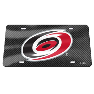 Carolina Hurricanes Carbon Fiber Laser Cut License Plate
