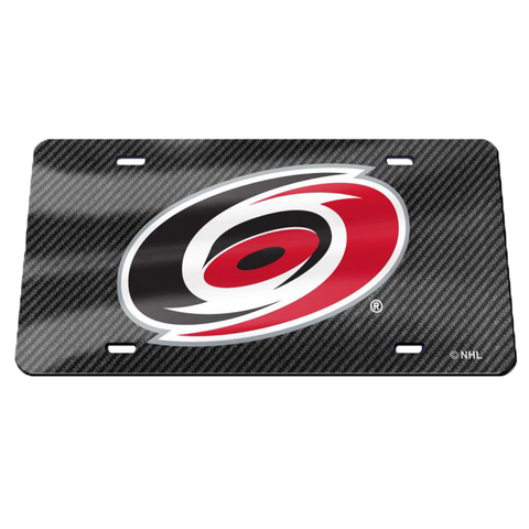 Carolina Hurricanes Carbon Fiber Laser Cut License Plate