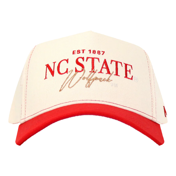 NC State Wolfpack Cream Vintage Script Hat