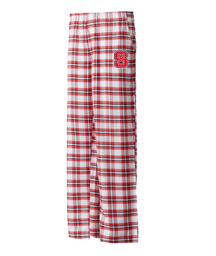 NC State Wolfpack Women's Red/White Block S Sienna Flannel Pants