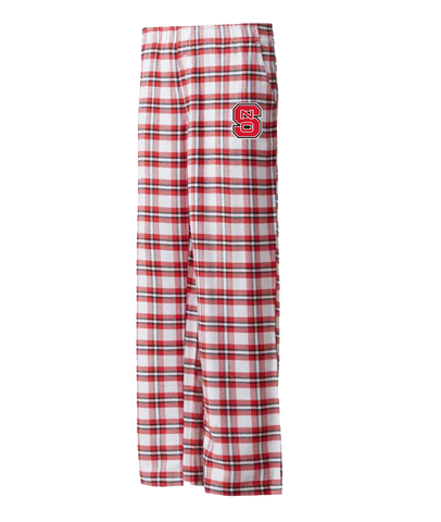 NC State Wolfpack Women's Red/White Block S Sienna Flannel Pants