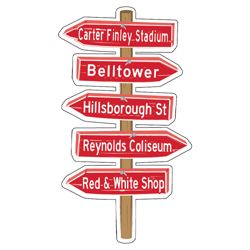 NC State Wolfpack Wooden Sign Rugged Sticker
