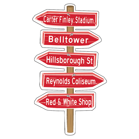 NC State Wolfpack Wooden Sign Rugged Sticker