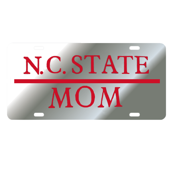 NC State Wolfpack Mom Silver License Plate